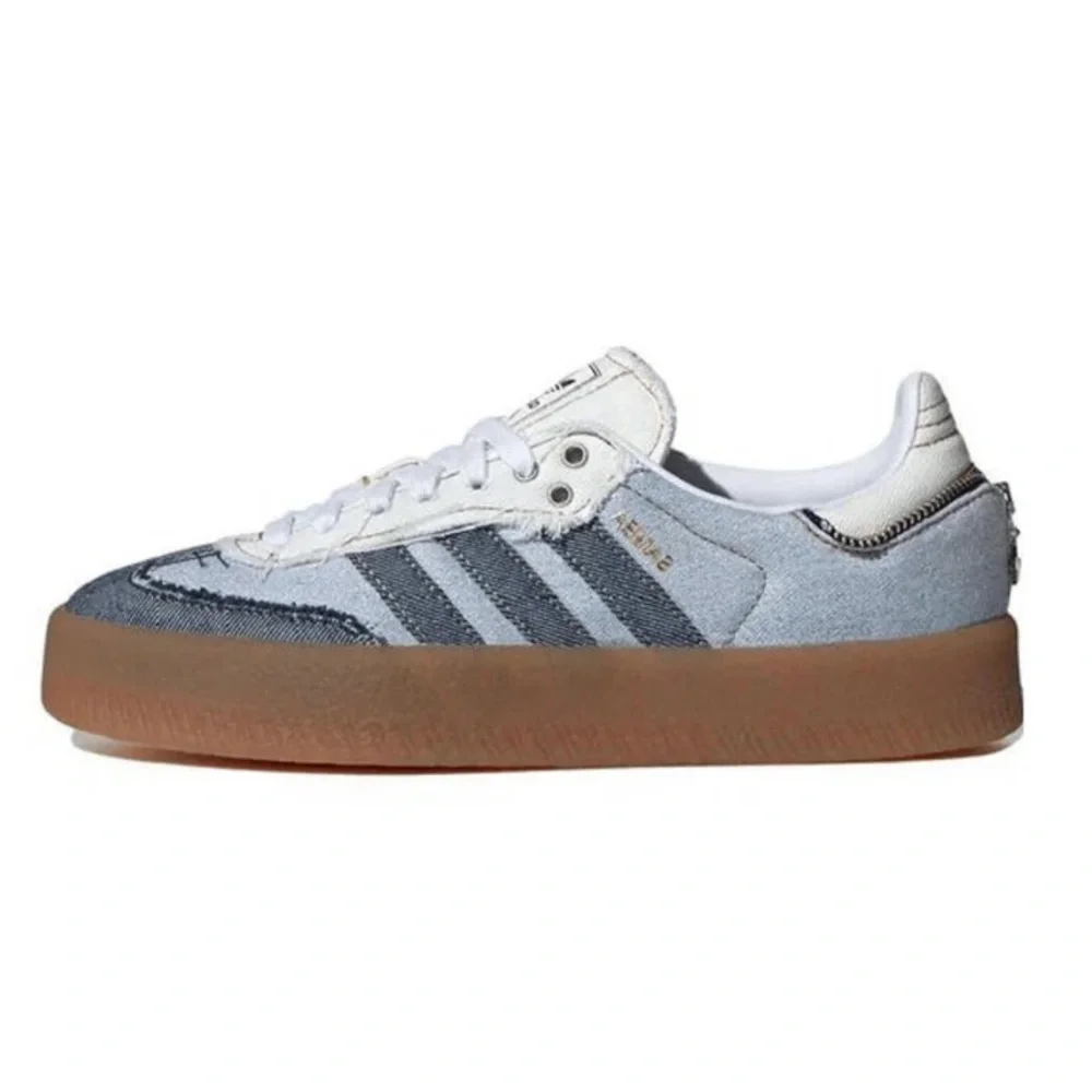 adidas Samba Platform Sneakers - Light Blue & Denim with Gum Sole - Picture 2 of 11